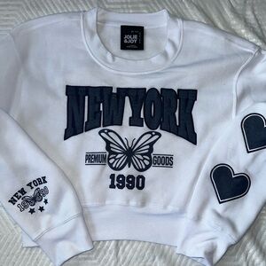 Jolie & Joy White "New York" Graphic Sweatshirt Crewneck